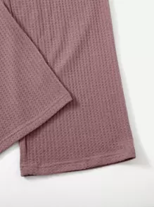 SHEIN LUNE Surplice Neck Wide Leg Jumpsuit - Dusty Pink - View 5