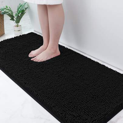 1pc Minimalist Soft Chenille Water Absorbing Non-Slip Bathroom Mat Or Toilet Rug Home Bathroom Decor Floor Carpet Outdoor Rug Door Mat Fall Decor Bathroom Accessories Back To School Entryway Decor