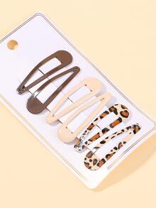 6入組小女童豹紋印花髮夾 - 彩色 - 查看 2