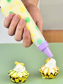 5pcs Polka Dot Pattern Piping Bag & Nozzle - Multicolor - View 4