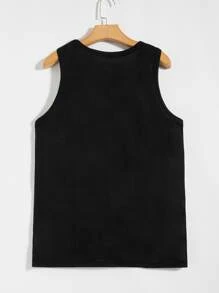 GENTILAND Men Tropical Print Contrast Binding Tank Top - Multicolor - View 2