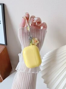 花朵掛飾素色耳機殼適用於Airpods - 黃色 - 查看 4