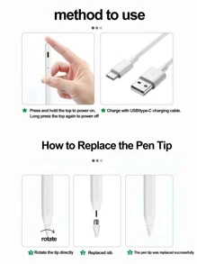 可充電觸控筆適用於蘋果和安卓 - 白色 - 查看 6