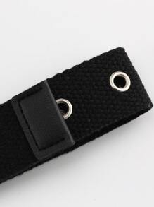 1 pieza Cinturón con hebilla en forma de corazón con decoración de ojales para mujeres, Halloween - Negro - Ver 6