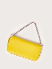 SHEIN Bolso satchel de cadena sólida - Amarillo - Ver 10