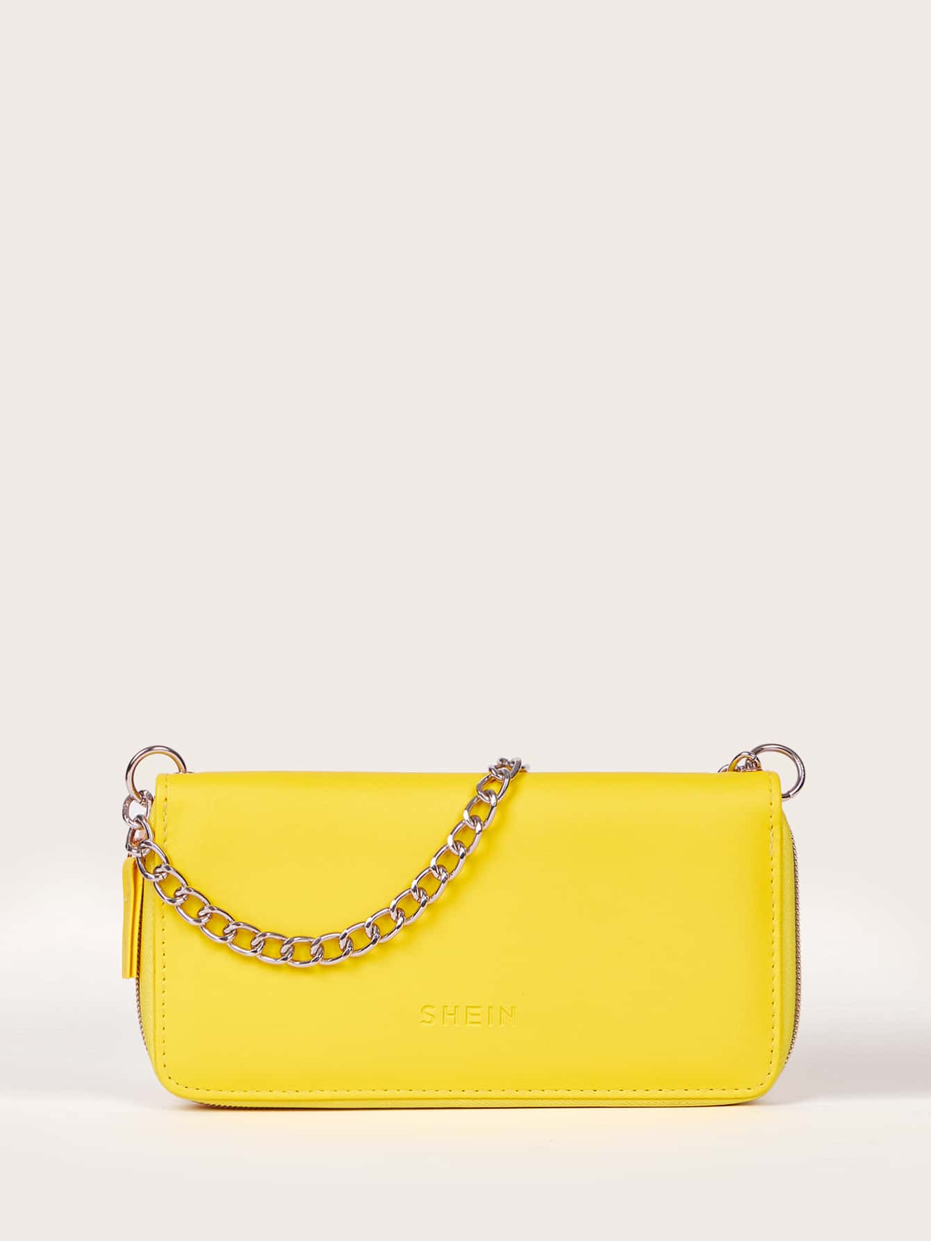 SHEIN Bolso satchel de cadena sólida - Amarillo - Ver 1