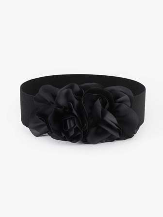 1 件女士花朵装饰优雅弹性腰带，适用于衣服装饰波西米亚风万圣节情人节秋季、秋季、万圣节