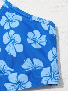 Tween Girl 3 件装花卉印花比基尼套装 带沙滩裙 夏季海滩