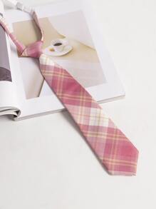 Plaid Print Bow Tie & Tie Back To School Uniform Suit Slouchy Tie  Valentine's Day Valentines - Multicolor - View 5