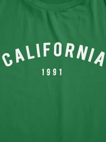 SHEIN Unity Áo thun nữ Lá thư Giải trí - màu xanh lá - Xem 6