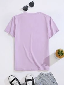 SHEIN Unity Number And Letter Graphic Tee Graphic Tees Women Tops - Lilac Purple - View 2