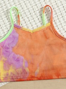 SHEIN Leap Crew 小女童紮染吊帶上衣和跑步短褲 - 彩色 - 查看 4