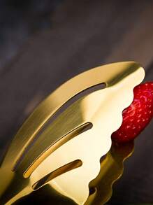 1入組不銹鋼燒烤廚房鉗帶矽膠尖 - 金色 - 查看 2