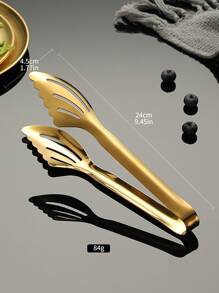 1入組不銹鋼燒烤廚房鉗帶矽膠尖 - 金色 - 查看 3