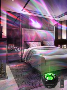 1 pieza lámpara de proyector recargable Aurora de sincronización de música con control remoto - Multicolor - Ver 2