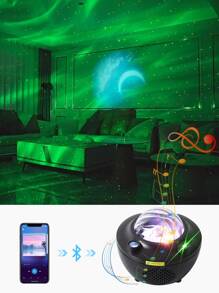 1 pieza lámpara de proyector recargable Aurora de sincronización de música con control remoto - Multicolor - Ver 6