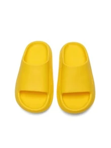 Boys Hollow Out Single Band Slippers - Yellow - View 4