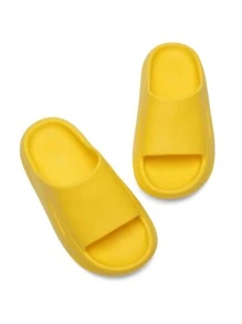 Boys Hollow Out Single Band Slippers - Yellow - View 5