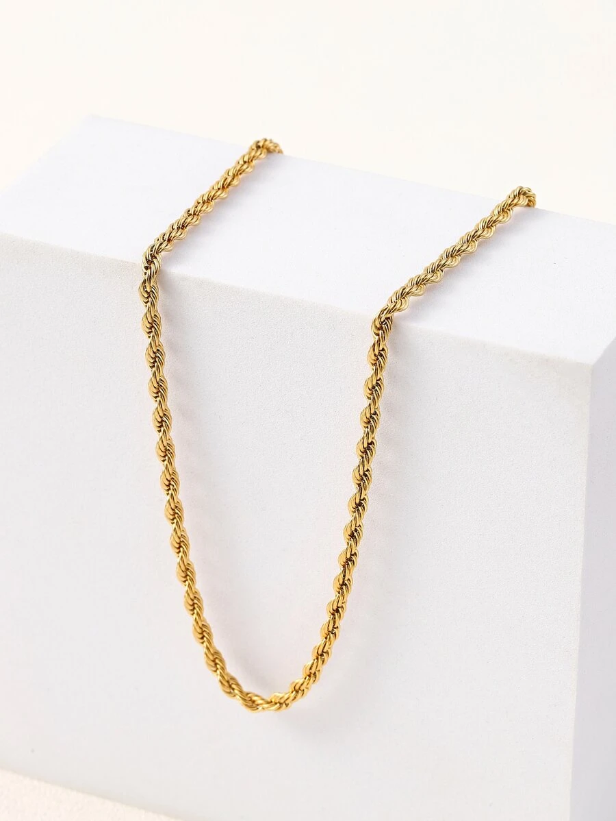 扭結設計項鍊 - 金黃色 - 查看 1