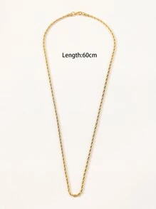 扭結設計項鍊 - 金黃色 - 查看 3