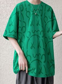 Tops Nam Hoạt hình Tất cả trên in Đường phố - màu xanh lá - Xem 4