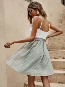 SHEIN VCAY Elegant Color Block Fabric Cut-Out Detail A-Line Cami Women Dress - Multicolor - View 2