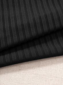 SHEIN Unity 條紋針織不對稱背心上衣 - 黑色 - 查看 6