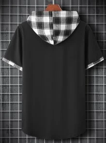 Manfinity Hypemode Tops Nam Dây kéo Sọc ca rô Sẵn sàng - màu đen - Xem 2