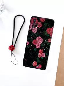 1 件复古玫瑰天使眼挂绳手机壳，适用于 iPhone 16 15 14 13 12 11 XS XSMAX 7P 7SE、三星 S24U 23UY 22U S20FE S21FE A55 A54 A53 A35 - 彩色 - 查看 2