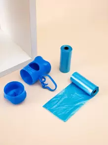 1 Miếng Khúc xương Hình dạng Chó Lãng phí Lấy hàng Công cụ + 2 Dùng một lần Màu thuần Túi phân chó , Xách tay ngoài trời Bộ làm sạch ( Túi đựng rác : 30x22cm ) - Màu xanh lam - Xem 3