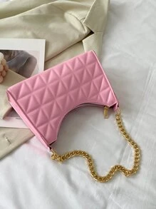 Minimalist Stitch Detail Bag - Baby Pink - View 2