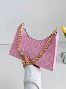 Minimalist Stitch Detail Bag - Baby Pink - View 3