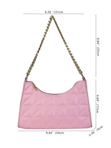 Minimalist Stitch Detail Bag - Baby Pink - View 4