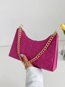 Tối giản Chi tiết đường khâu Cái túi - Màu Hồng Tươi - Xem 4