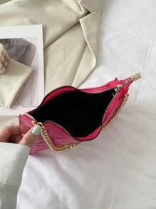 Tối giản Chi tiết đường khâu Cái túi - Màu Hồng Tươi - Xem 5