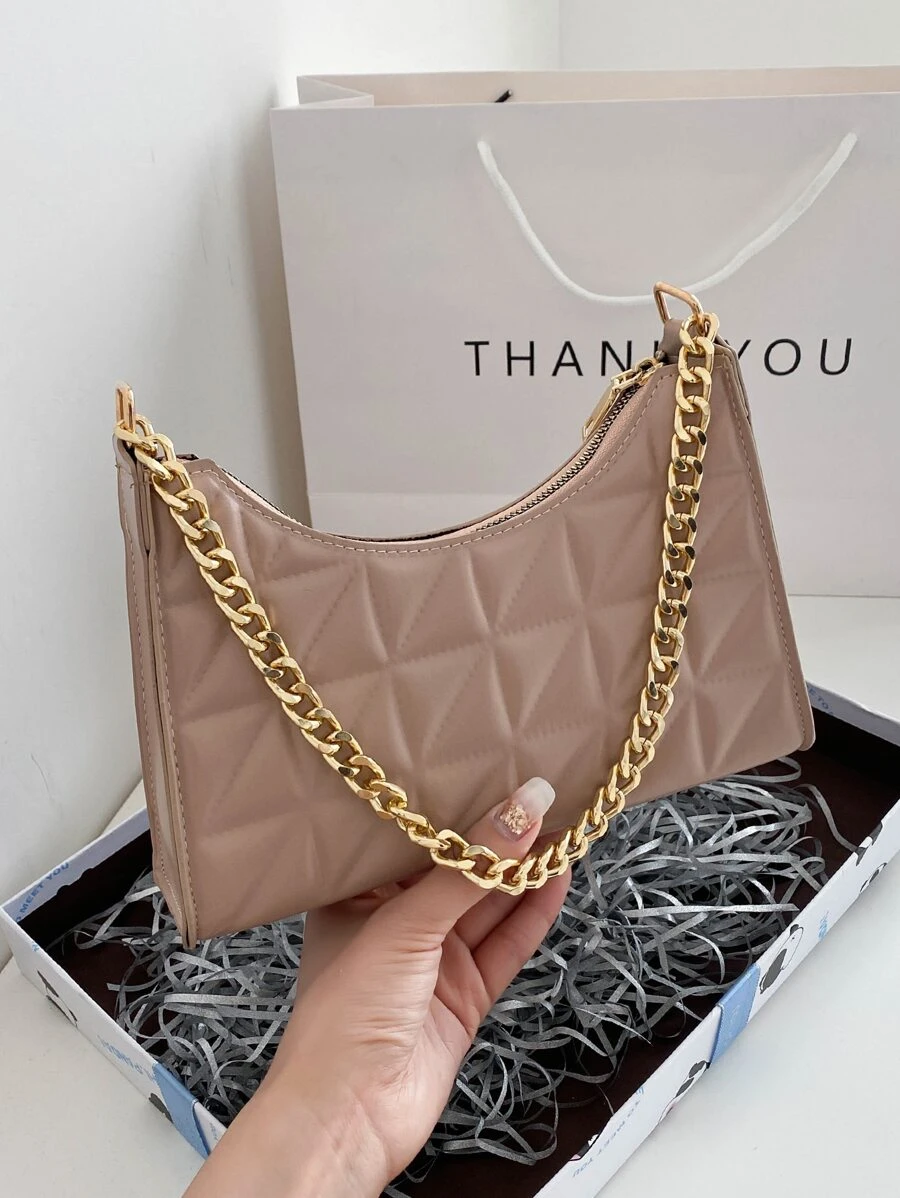 Tối giản Chi tiết đường khâu Cái túi - Màu Khaki - Xem 1