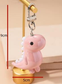 1 móc khóa khủng long hoạt hình Unisex, mặt dây chuyền hình khủng long mini dễ thương bóng loáng, món quà lý tưởng cho cặp đôi và bạn bè - Hồng - Xem 4