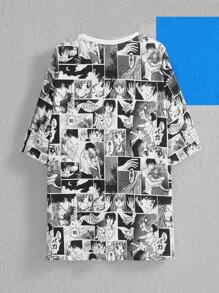 Spookish Delight Manfinity EMRG Tops Nam Con số Lá thư Đường phố - Đen và trắng - Xem 2