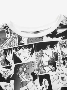 Spookish Delight Manfinity EMRG Tops Nam Con số Lá thư Đường phố - Đen và trắng - Xem 3