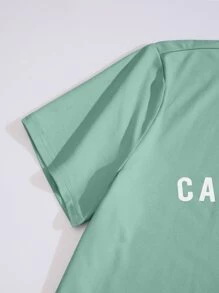 SHEIN Unity Number And Letter Graphic Tee Graphic Tees Women Tops - Mint Green - View 3