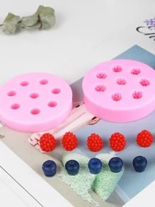 2 件可重复使用的 DIY 硅胶模具，简易粉色可洗硅胶模具，适合 DIY 爱好者 - 玫紅色 - 查看 1