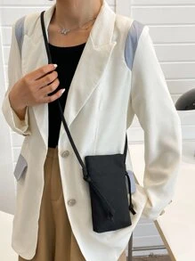 Minimalist Canvas Square Bag Lightweight Fashion White-Collar Workers College Work Business Commute Office For Anniversary For Birthday Gift On Valentine Day Phone Phone Pouch IPhone Bag Pouch Phone Pouch Phone Bag For Women Wallet Purse Wallet