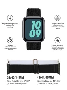 2Pcs Set Nylon Sport Loop Band Compatible With Apple Watch Band 38mm 40mm 41mm 42mm 44mm 45mm 46mm 49mm Women Men,Black And White Soft Adjustable Replacement Strap Compatible With IWatch Series 11 10 9 8 7 6 5 4 3 2 1 SE Ultra 2 1 - Black and White - View 3