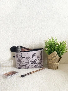 1 Túi Đựng Mỹ Phẩm Phong Cảnh Bướm Màu Xám Cầm Tay Slouchy Túi Vệ Sinh Di Động Túi Trang Điểm Cho Nữ Cô Gái Đựng Đồ Trang Điểm Hộp Đựng Đồ Trang Điểm - Xám - Xem 6