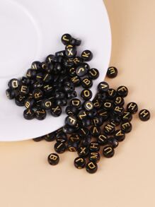 100pcs Random Letter Graphic DIY Bead - Black - View 2