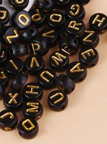 100pcs Random Letter Graphic DIY Bead - Black - View 3