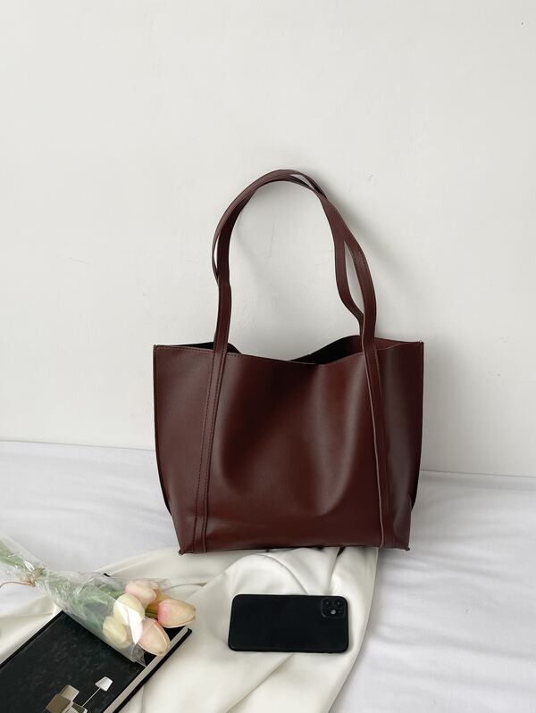 Minimalist Tote Bag With Inner Pouch SHEIN UK