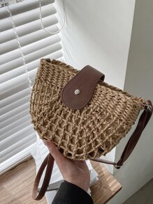 Hollow Out Design Straw Bag, Beach Essentials Women Bags For Vacation & Holiday, Wicker Bag, Summer Straw Beach Bag For Women, Vacation Essentials, Perfectly Matching With Beach Accessories Women, Newest Holiday Bag, Hottest Beach Bags