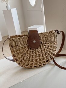 Hollow Out Design Straw Bag, Beach Essentials Women Bags For Vacation & Holiday, Wicker Bag, Summer Straw Beach Bag For Women, Vacation Essentials, Perfectly Matching With Beach Accessories Women, Newest Holiday Bag, Hottest Beach Bags