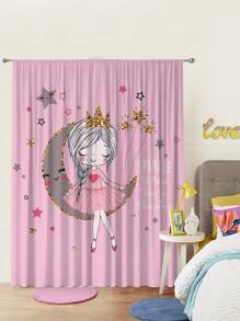 2 piezas Cortina con estampado de dibujos animados